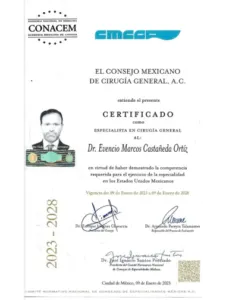 CONACEM General Surgery board certification