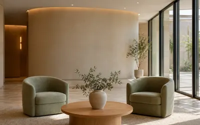 Front lobby of the partner Tijuana clinic with reception seating