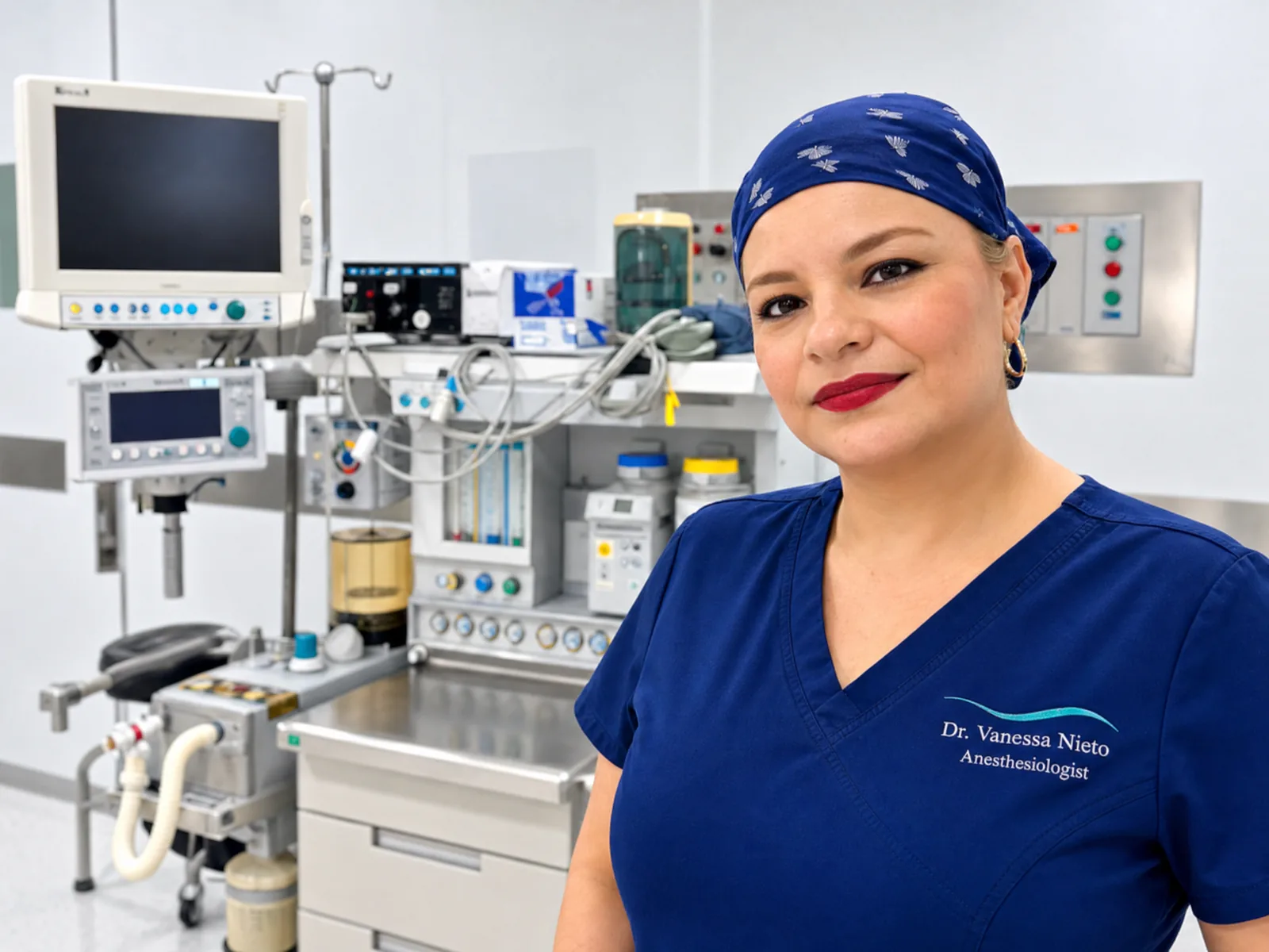Dr. Vanessa Nieto, board-certified anesthesiologist, in the operating room