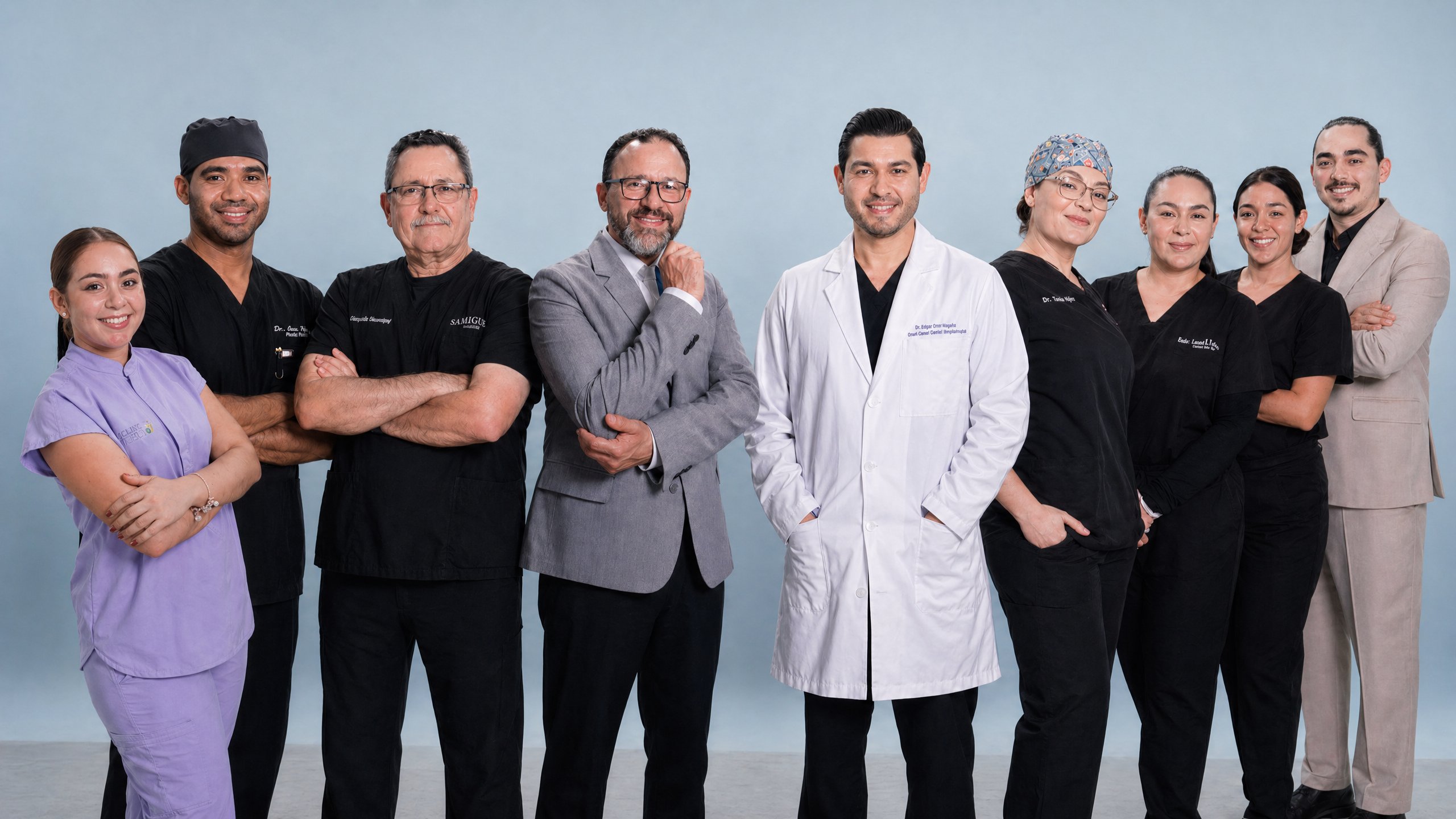 Group portrait of the partner Tijuana clinic team coordinated by Allure RT MX