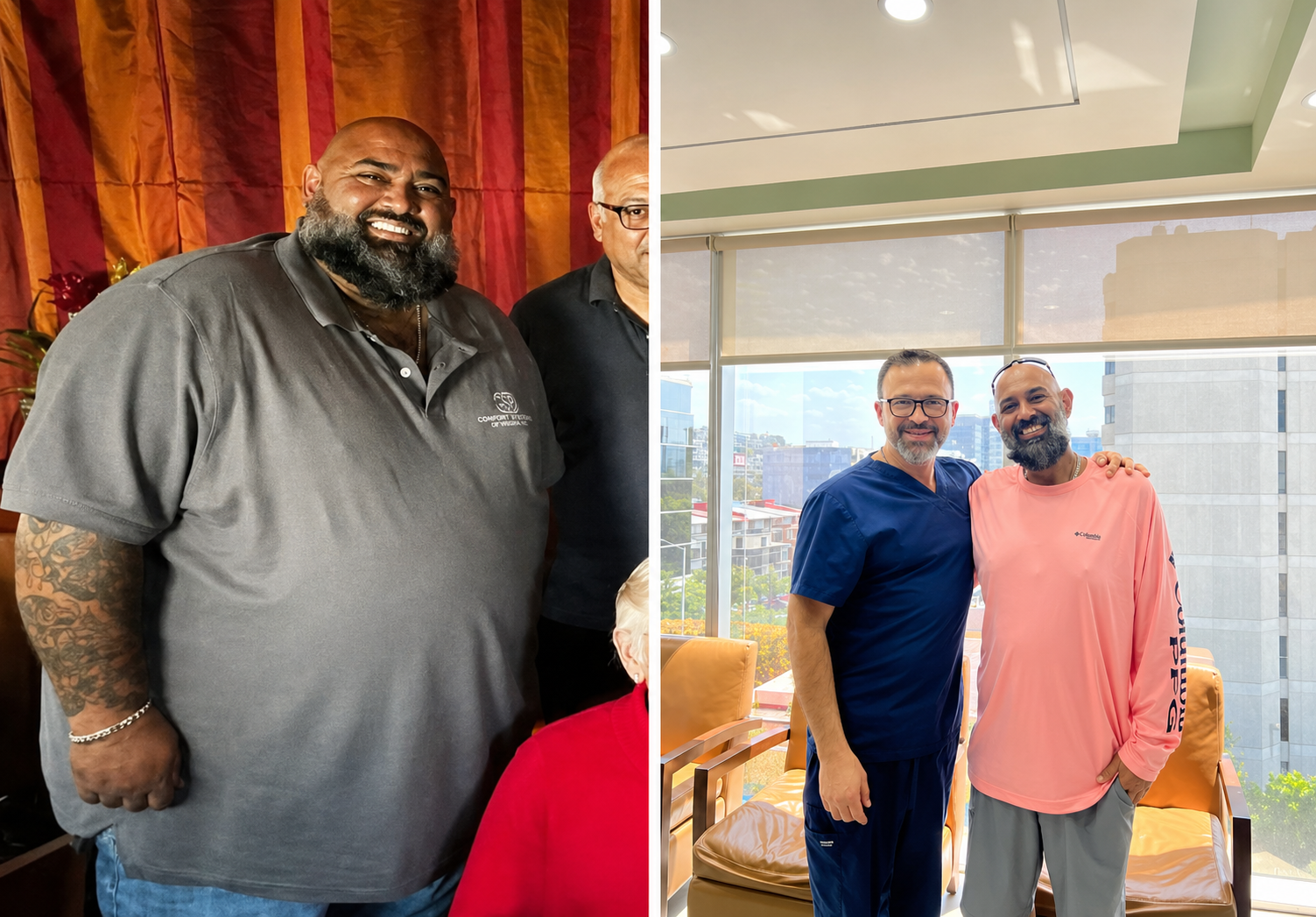 Weight-loss before-and-after with Dr. Casta&ntilde;eda at follow-up, patient case 3
