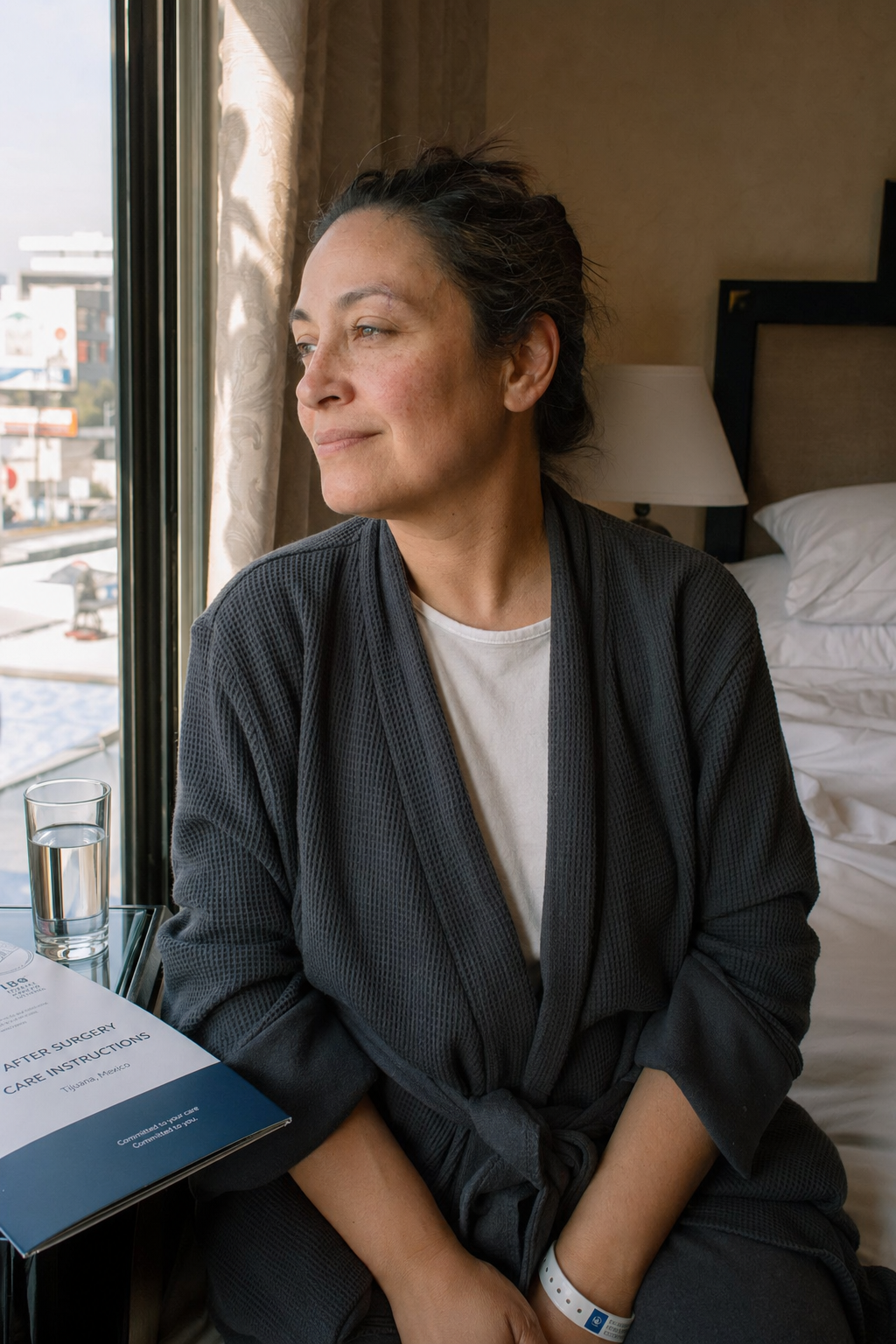 All-Inclusive Surgery package &mdash; cosmetic surgery patient confident on the recovery balcony